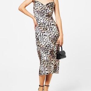Good American Rose Cheetah Print Dress